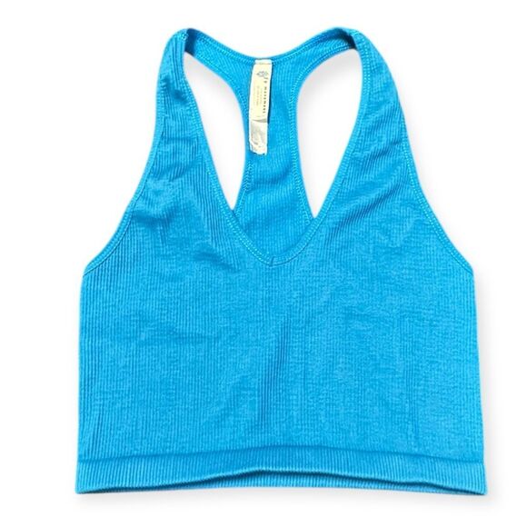 FREE PEOPLE MOVEMENT Women’s Bright Blue Ribbed Free Throw Crop Tank Size XS - Picture 5 of 10